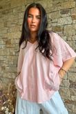 Rustic Nature Linen Blend Pocket Tee Washed Sugar